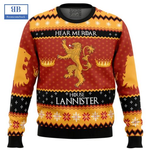 Game Of Thrones Hear Me Roar House Lannister Ugly Christmas Sweater