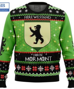 game of thrones here we stand house mormont ugly christmas sweater 3 Qcp4y