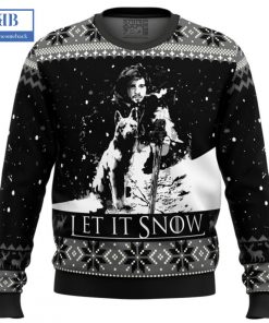 game of thrones let it snow black and white ugly christmas sweater 3 k4XNy