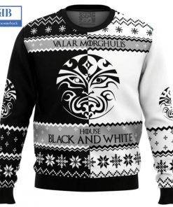 game of thrones valar morghulis house black and white ugly christmas sweater 3 v6omc