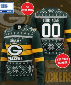 green bay packers nfl custom name and number christmas ugly sweater 2 rE3sW