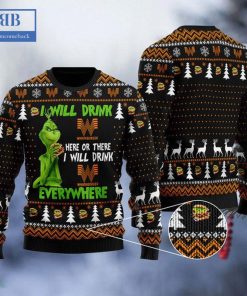 Grinch I Will Drink Whataburger Everywhere Ugly Christmas Sweater