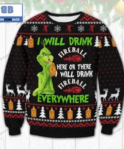 grinch witch i will drink fireball cinnamon whisky christmas 3d sweater 2 3C8qA
