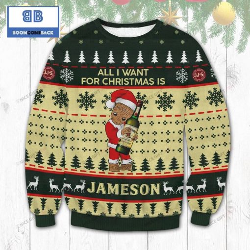 Groot All I Want For Christmas Is Jameson Irish Whiskey Christmas 3D Sweater
