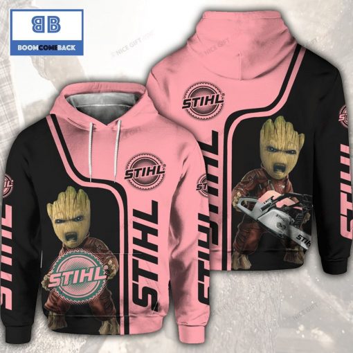 Groot Star War Stihl Black Pink 3D Hoodie