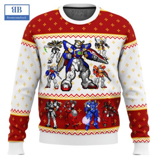 Gundam Wing Sprites Ugly Christmas Sweater
