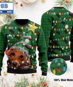 ho ho ho dachshund christmas tree ugly sweater 3 gWTSO