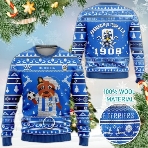Huddersfield Town AFC The Terriers 3D Ugly Christmas Sweater