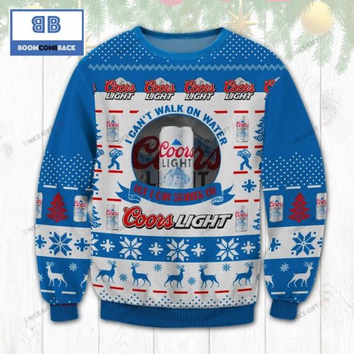 I Can’t Walk On Water But I Can Stagger On Coors Light Beer Christmas Ugly Sweater