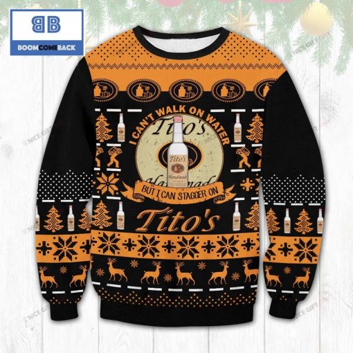I Can’t Walk On Water But I Can Stagger On Tito’s Handmade Vodka Christmas 3D Sweater