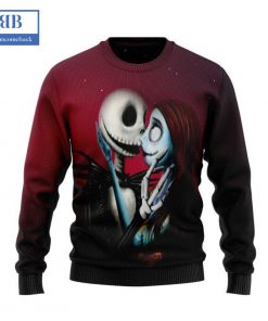 jack and sally true love never dies ugly christmas sweater 3 0JQ4a