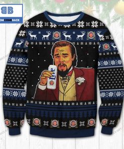 leo laughing miller lite beer christmas ugly sweater 2 0XpGy