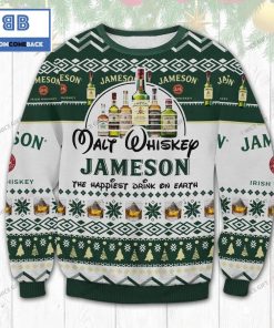 malt whiskey jameson irish whiskey the happiest dink on earth christmas ugly sweater 2 J00r4