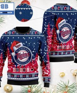 minnesota twins santa claus hat ho ho ho 3d custom name ugly christmas sweater 2 HYhFt