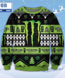 monster energy beer christmas green ugly sweater 2 2Ithr