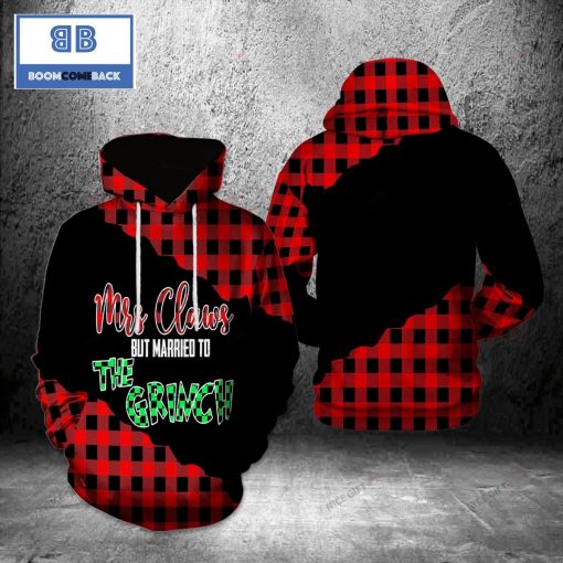 Mrs Claus But Married To The Grinch Halloween 3D Hoodie