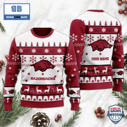 NCAA Arkansas Razorbacks Custom Name Sweater