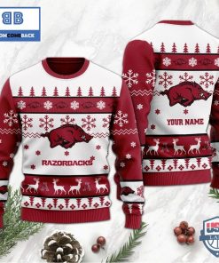 ncaa arkansas razorbacks custom name christmas 3d sweater 3 rl8lJ