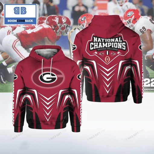 NCAAF Georgia Bulldogs National Champions Red 3D Hoodie