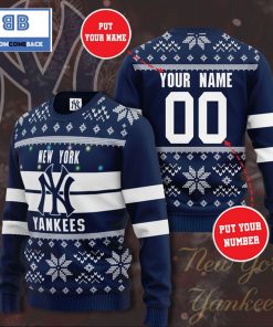 new york yankees mlb custom name and number christmas ugly sweater 3 4zUPq