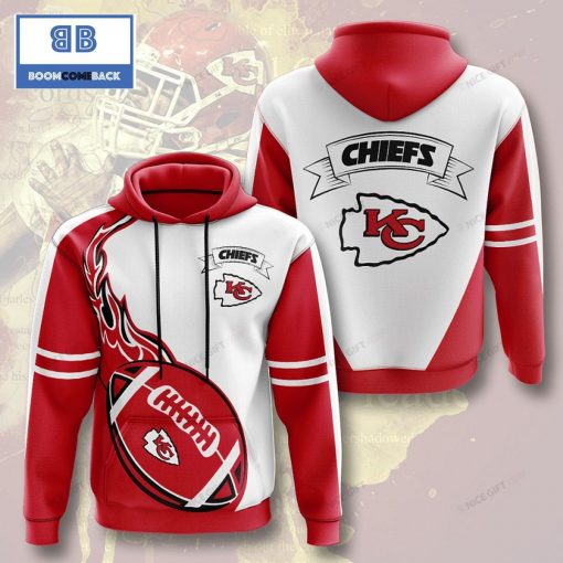 NFL Kansas City Chiefs Red White 3D Hoodie