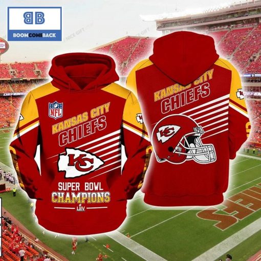 NFL Kansas City Chiefs Super Bowl Champions 3D Red Hoodie