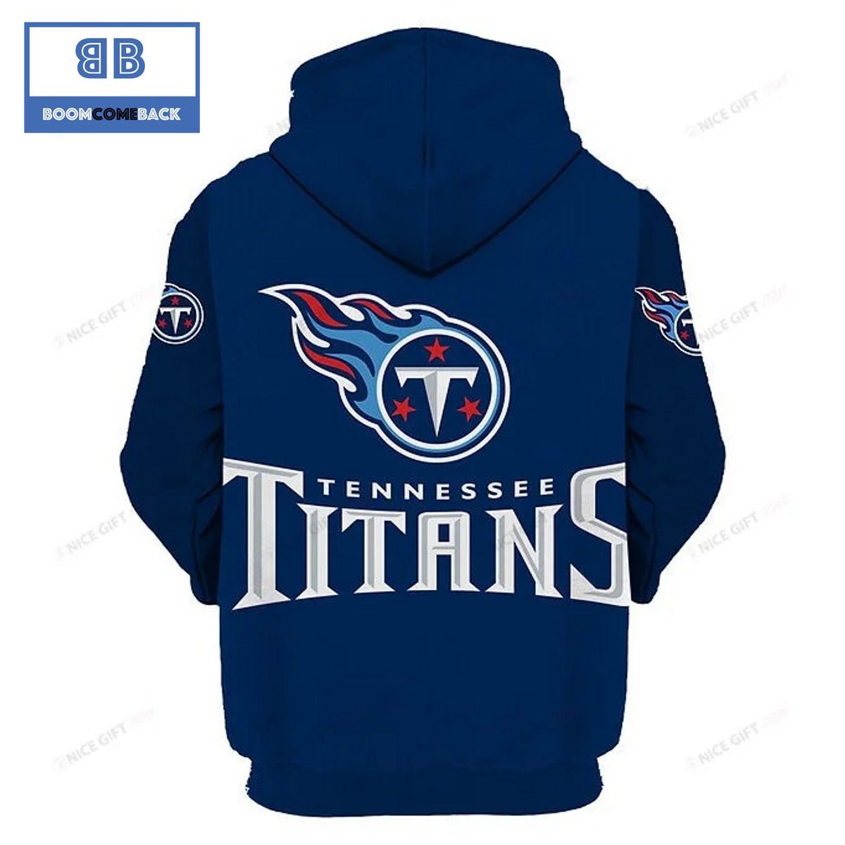NFL Tennessee Titans Navy Blue 3D Hoodie