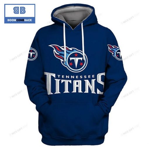 NFL Tennessee Titans Navy Blue 3D Hoodie