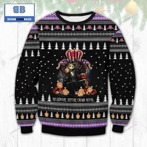 Nightmare Before Ske Crown Royal Whiskey Christmas 3D Sweater