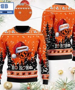 oklahoma state ncaa santa claus hat ho ho ho 3d custom name ugly christmas sweater 2 mwtnT