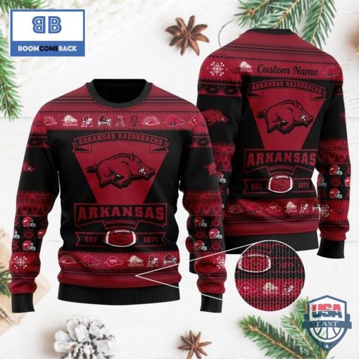 Personalized Arkansas Razorbacks Football Team Ugly Sweater