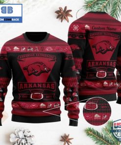 personalized arkansas razorbacks football team christmas ugly sweater 2 Lg3bR