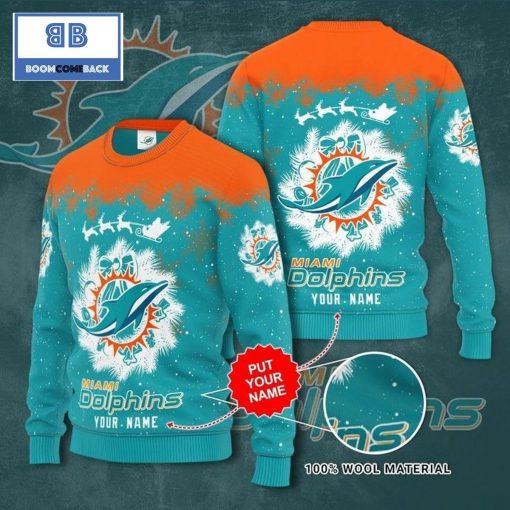 Personalized Miami Dolphins Custom Sweater