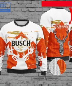 Personalized Name Busch Beer Ugly Christmas Sweater