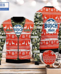 personalized name busch latte camo orange ugly christmas sweater 3 pismX