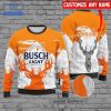 Personalized Name Busch Latte Camo Orange Ugly Christmas Sweater
