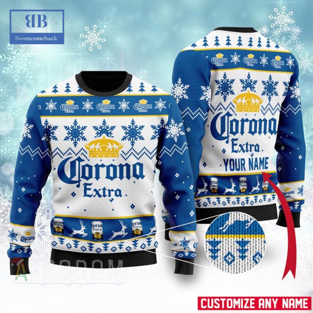 Personalized Name Corona Extra Ugly Christmas Sweater