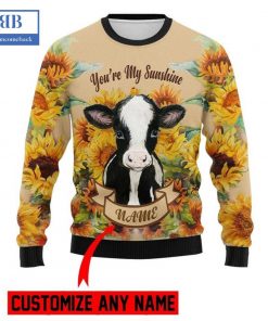 personalized name cow youre my sunshine ugly christmas sweater 3 Zluwu