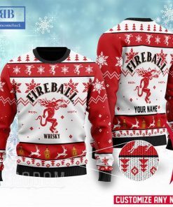 personalized name fireball ver 1 ugly christmas sweater 3 5nPUG