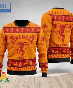 personalized name fireball ver 2 ugly christmas sweater 3 cvasG