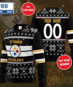 pittsburgh steelers nfl custom name and number christmas ugly sweater 2 W0l69