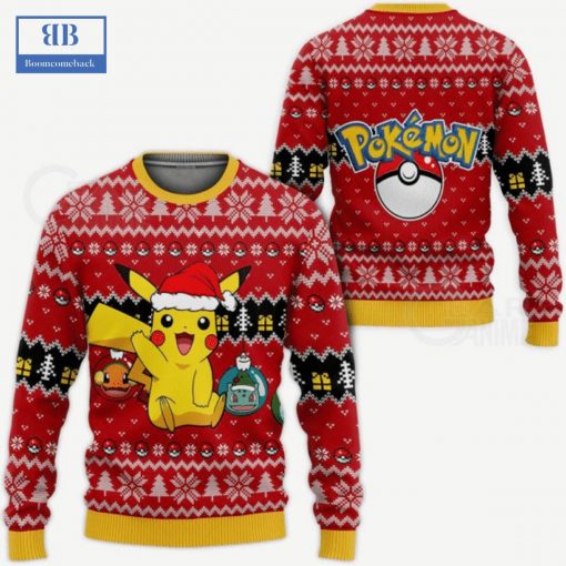 Pokemon Pikachu Charmander Bulbasaur Ugly Christmas Sweater