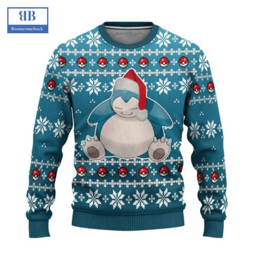 Pokemon Snorlax Santa Hat Ugly Christmas Sweater