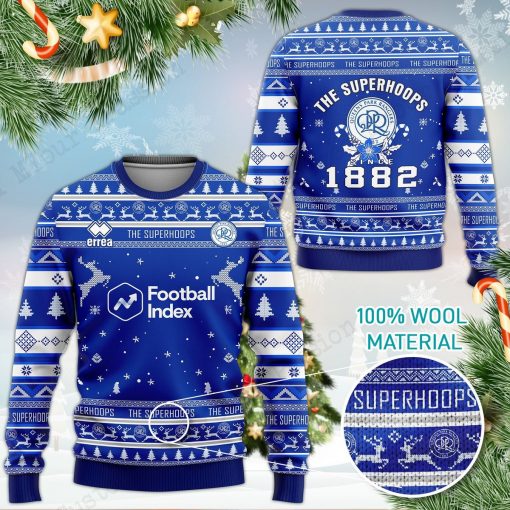 Queens Park Rangers FC The Super-Hoops 3D Ugly Christmas Sweater