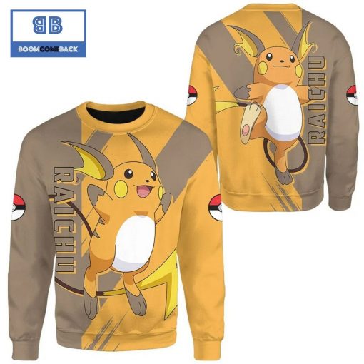 Raichu Pokemon Anime Christmas 3D Sweatshirt