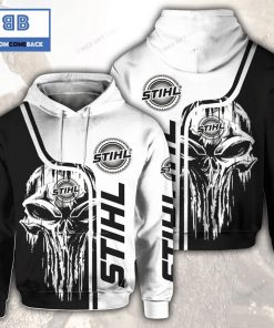 skull cthulu stihl black white 3d hoodie 4 v77h5