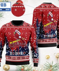 st louis cardinals santa claus hat ho ho ho 3d custom name ugly christmas sweater 2 URneN