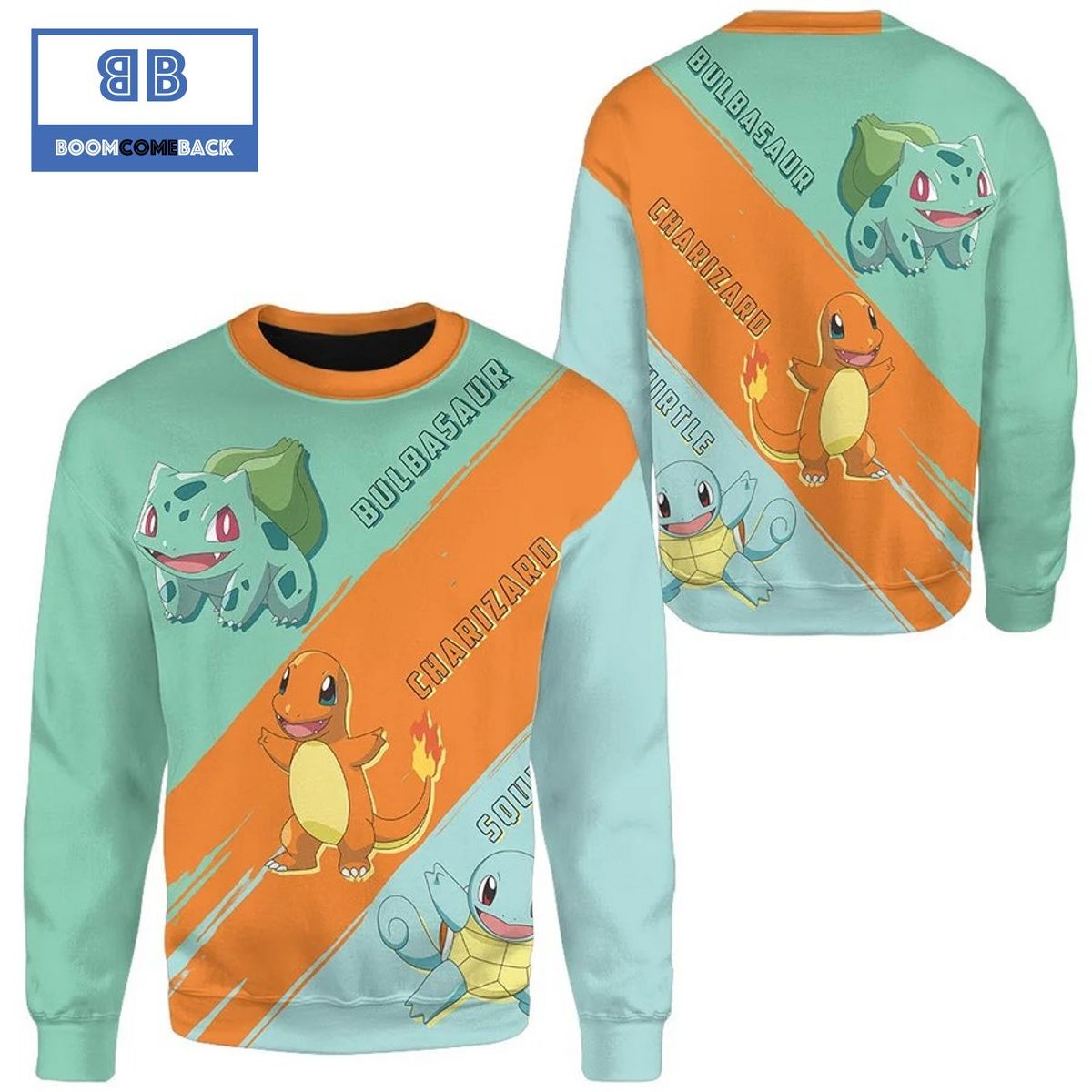 Starter Pokemon Anime Christmas 3D Sweatshirt