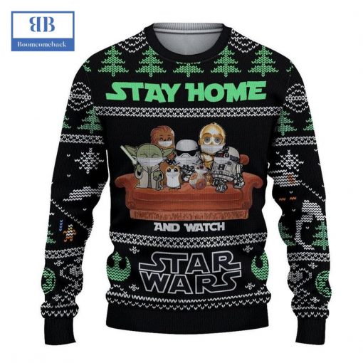 Stay Home And Watch Star Wars Ver 2 Ugly Christmas Sweater