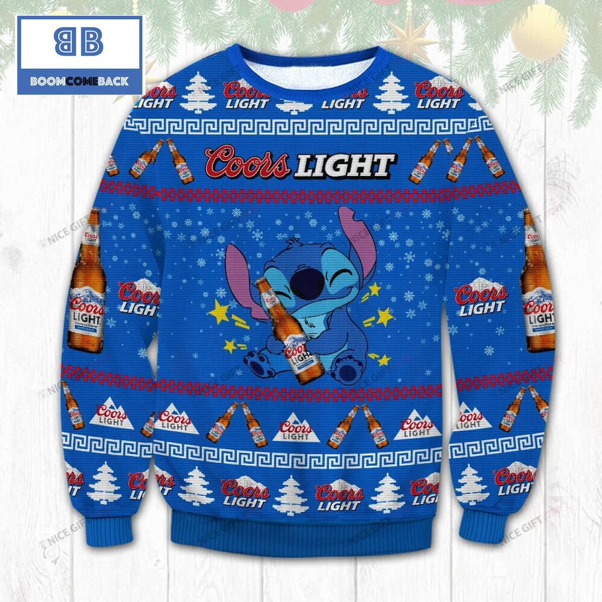 Stitch Coors Light Beer Christmas Ugly Sweater
